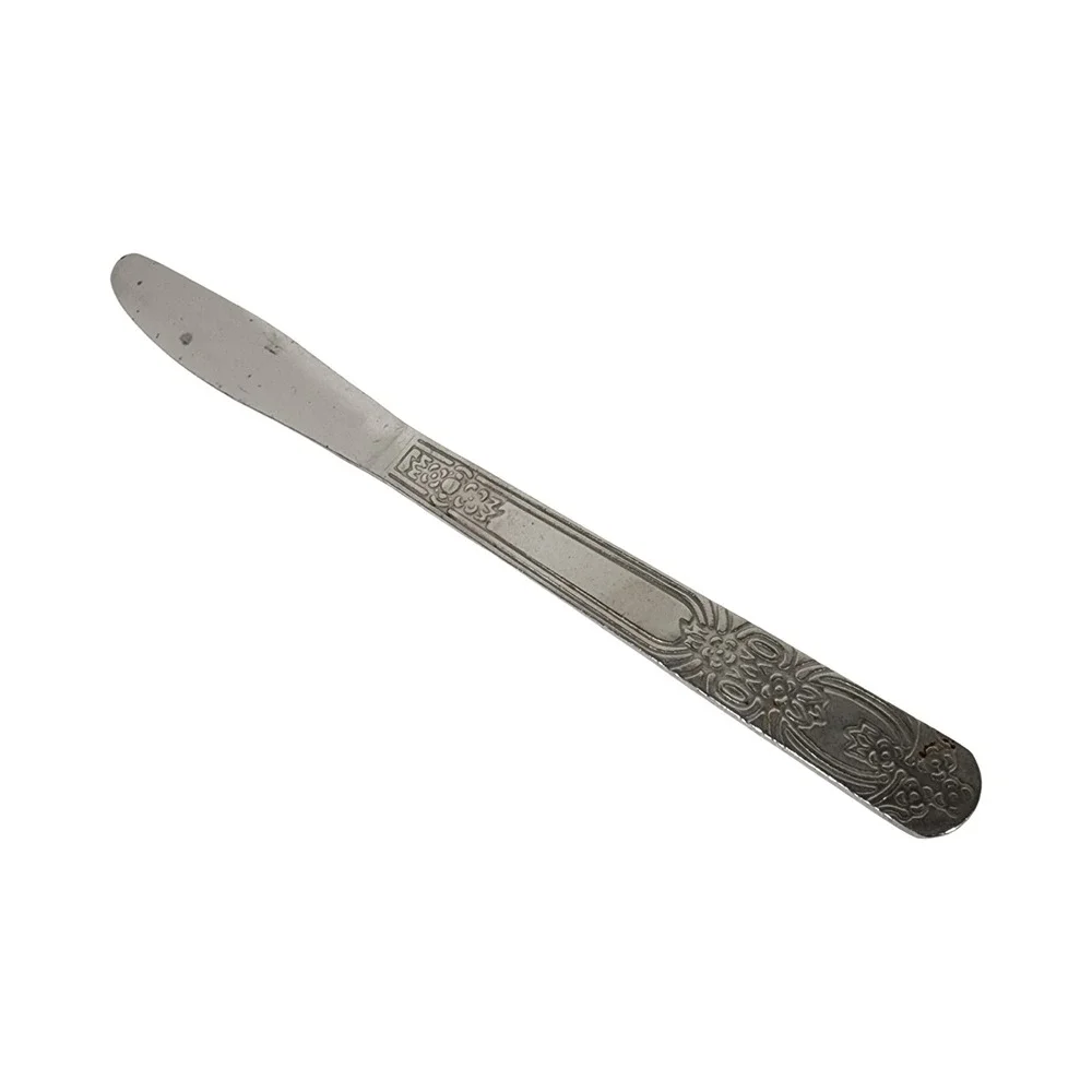 Stainless China Butter Knife Serrated Edge Floral‎ Handle Silverware Flatware